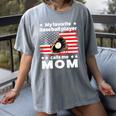 My Baseball Player Calls Me Mom Baseball Mom Women's Comfort Colors T-Shirt Gray