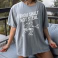 Baseball Player Catcher Thou Shalt Not Steal Coach Baseball Women's Comfort Colors T-Shirt Gray Baseball Player Catcher Thou Shalt Not Steal Coach Baseball Women's Comfort Colors T-Shirt Gray
