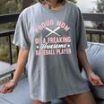 Baseball Player Pitcher Catcher Baseball Mom Mother Women's Comfort Colors T-Shirt Gray
