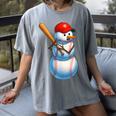 Baseball Snowman Merry Christmas Xmas Pajamas Men Women Kids Women's Comfort Colors T-Shirt Gray Baseball Snowman Merry Christmas Xmas Pajamas Men Women Kids Women's Comfort Colors T-Shirt Gray
