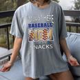 Baseball Sport I’m Just Here For The Snacks Baseball Mom Women's Comfort Colors T-Shirt Gray