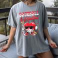 Baseball Is My Valentine Shirt Heart Drip Baseball Lovers Women's Comfort Colors T-Shirt Gray