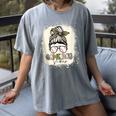 Bleached Messy Bun Game Day Vibes Baseball Mom Game Day Women's Comfort Colors T-Shirt Gray Bleached Messy Bun Game Day Vibes Baseball Mom Game Day Women's Comfort Colors T-Shirt Gray