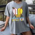 Bonus Mom Of Both Half Baseball Softball Ice Cream Drip Women's Comfort Colors T-Shirt Gray Bonus Mom Of Both Half Baseball Softball Ice Cream Drip Women's Comfort Colors T-Shirt Gray