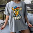Boys Pizza Theme Baseball Home Hitter Women's Comfort Colors T-Shirt Gray Boys Pizza Theme Baseball Home Hitter Women's Comfort Colors T-Shirt Gray