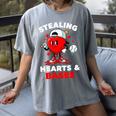 Boys Valentines Baseball Drip Icecream Stealing Hearts Kids Women's Comfort Colors T-Shirt Gray