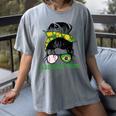 Brazil Baseball Mom Messy Bun Women's Comfort Colors T-Shirt Gray