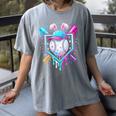 Bunny Baseball Hat With Ice Cream Easter Day Boys Kids Girls Women's Comfort Colors T-Shirt Gray