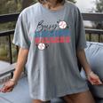 Busy Raising Ballers Retro Groovy Baseball Mom Outfit Women's Comfort Colors T-Shirt Gray Busy Raising Ballers Retro Groovy Baseball Mom Outfit Women's Comfort Colors T-Shirt Gray