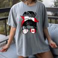 Canadian Baseball Mom Canada Flag Baseball Girl Women's Comfort Colors T-Shirt Gray Canadian Baseball Mom Canada Flag Baseball Girl Women's Comfort Colors T-Shirt Gray