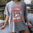 Catchers Are Built Different Baseball Catcher Women's Comfort Colors T-Shirt Gray Catchers Are Built Different Baseball Catcher Women's Comfort Colors T-Shirt Gray