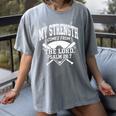 Christian Baseball My Strength Comes From The Lord Baseball Women's Comfort Colors T-Shirt Gray Christian Baseball My Strength Comes From The Lord Baseball Women's Comfort Colors T-Shirt Gray