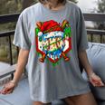 Christmas Baseball Ice Cream Drip Santa Baseball Player Kids Women's Comfort Colors T-Shirt Gray