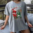 Christmas Santa Baseball Ugly Sweater Women's Comfort Colors T-Shirt Gray Christmas Santa Baseball Ugly Sweater Women's Comfort Colors T-Shirt Gray