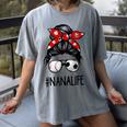 Classy Nana Life Soccer Messy Bun Baseball Mother's Day Women's Comfort Colors T-Shirt Gray