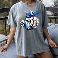 Cool Rabbit Baseball Easter Men Boy Toddler Kid Women's Comfort Colors T-Shirt Gray