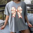 Coquette Bow Baseball Mama Baseball Mom Women Women's Comfort Colors T-Shirt Gray Coquette Bow Baseball Mama Baseball Mom Women Women's Comfort Colors T-Shirt Gray
