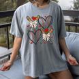 Coquette Bow XOXO Baseball Lover Heart Valentine Game Day Women's Comfort Colors T-Shirt Gray