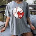 Custom Baseball Mom Number 28 Heart For Mom Mommy Women's Comfort Colors T-Shirt Gray