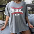 Cute Baseball Mom Laces Little League Women's Mother's Day Women's Comfort Colors T-Shirt Gray