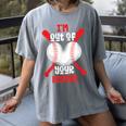 Cute Baseball Mom Out Of Your League Mommy Sports Players Women's Comfort Colors T-Shirt Gray