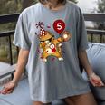 Dabbing Cool Cat Baseball 5th Birthday Women's Comfort Colors T-Shirt Gray