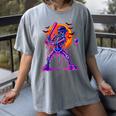 Drip Skeleton Batting Baseball Halloween Women's Comfort Colors T-Shirt Gray