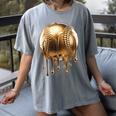 Dripping Gold Drip Baseball Game Day Player Coach Baller Women's Comfort Colors T-Shirt Gray
