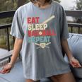 Eat Sleep Baseball Repeat Bat Ball Player Fan Women's Comfort Colors T-Shirt Gray Eat Sleep Baseball Repeat Bat Ball Player Fan Women's Comfort Colors T-Shirt Gray