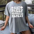 Eat Sleep Baseball Repeat Baseball Lover Baseball Mom Girls Women's Comfort Colors T-Shirt Gray