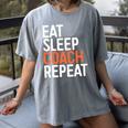 Eat Sleep Coach Repeat Shirt Men Women Baseball Lover Women's Comfort Colors T-Shirt Gray