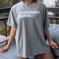 Everything Hurts Baseball Blue Women's Comfort Colors T-Shirt Gray Everything Hurts Baseball Blue Women's Comfort Colors T-Shirt Gray