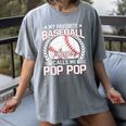 My Favorite Baseball Player Calls Me Pop Pop Women's Comfort Colors T-Shirt Gray