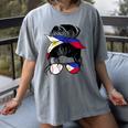Filipina Baseball Mom Philippines Flag Baseball Girl Women's Comfort Colors T-Shirt Gray