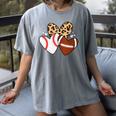 Football Baseball Heart Football Baseball Mom Women's Comfort Colors T-Shirt Gray Football Baseball Heart Football Baseball Mom Women's Comfort Colors T-Shirt Gray