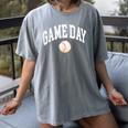 Game Day Baseball Player And Fan Graphic Women's Comfort Colors T-Shirt Gray
