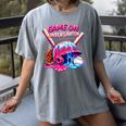 Game Kindergarten Baseball Ice Cream Drip On Back To School Women's Comfort Colors T-Shirt Gray