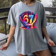 Gen Alpha Slang Ice Cream Drip Six Seven 67 Baseball Catcher Women's Comfort Colors T-Shirt Gray