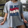 Groovy In My Baseball Mom Era Baseball Mama Mother's Day Women's Comfort Colors T-Shirt Gray