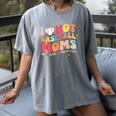 Groovy Retro I Love Hot Baseball Moms With After Game Snacks Women's Comfort Colors T-Shirt Gray