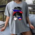 Haitian Baseball Mom Haiti Flag Baseball Girl Women's Comfort Colors T-Shirt Gray