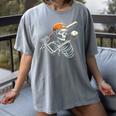 Halloween Boys Batting Skeleton Baseball Women's Comfort Colors T-Shirt Gray