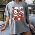 Happy 100 Days Of School Baseball Football PE Teacher Women's Comfort Colors T-Shirt Gray Happy 100 Days Of School Baseball Football PE Teacher Women's Comfort Colors T-Shirt Gray
