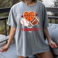 Happy Valentine’s Basketball Football Valentine Baseball Women's Comfort Colors T-Shirt Gray Happy Valentine’s Basketball Football Valentine Baseball Women's Comfort Colors T-Shirt Gray