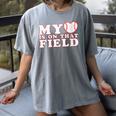 My Heart Is On That Court Baseball Mom Women's Comfort Colors T-Shirt Gray My Heart Is On That Court Baseball Mom Women's Comfort Colors T-Shirt Gray