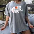 I Heart Hot Baseball Moms Women's Comfort Colors T-Shirt Gray