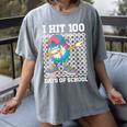 I Hit 100 Days Of School Baseball Ice Cream Drip Boys Girls Women's Comfort Colors T-Shirt Gray