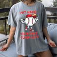 Hit Hard Run Fast Turn Left Baseball Player Women's Comfort Colors T-Shirt Gray Hit Hard Run Fast Turn Left Baseball Player Women's Comfort Colors T-Shirt Gray