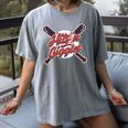 Hits 'n Giggles Baseball Player Women Baseball Mom Mother Women's Comfort Colors T-Shirt Gray