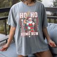 Ho Ho Home Run Baseball Christmas Holiday Sports Santa Women's Comfort Colors T-Shirt Gray Ho Ho Home Run Baseball Christmas Holiday Sports Santa Women's Comfort Colors T-Shirt Gray